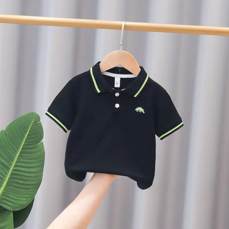 Boys Cotton Polo Shirt White Navy Summer 3
