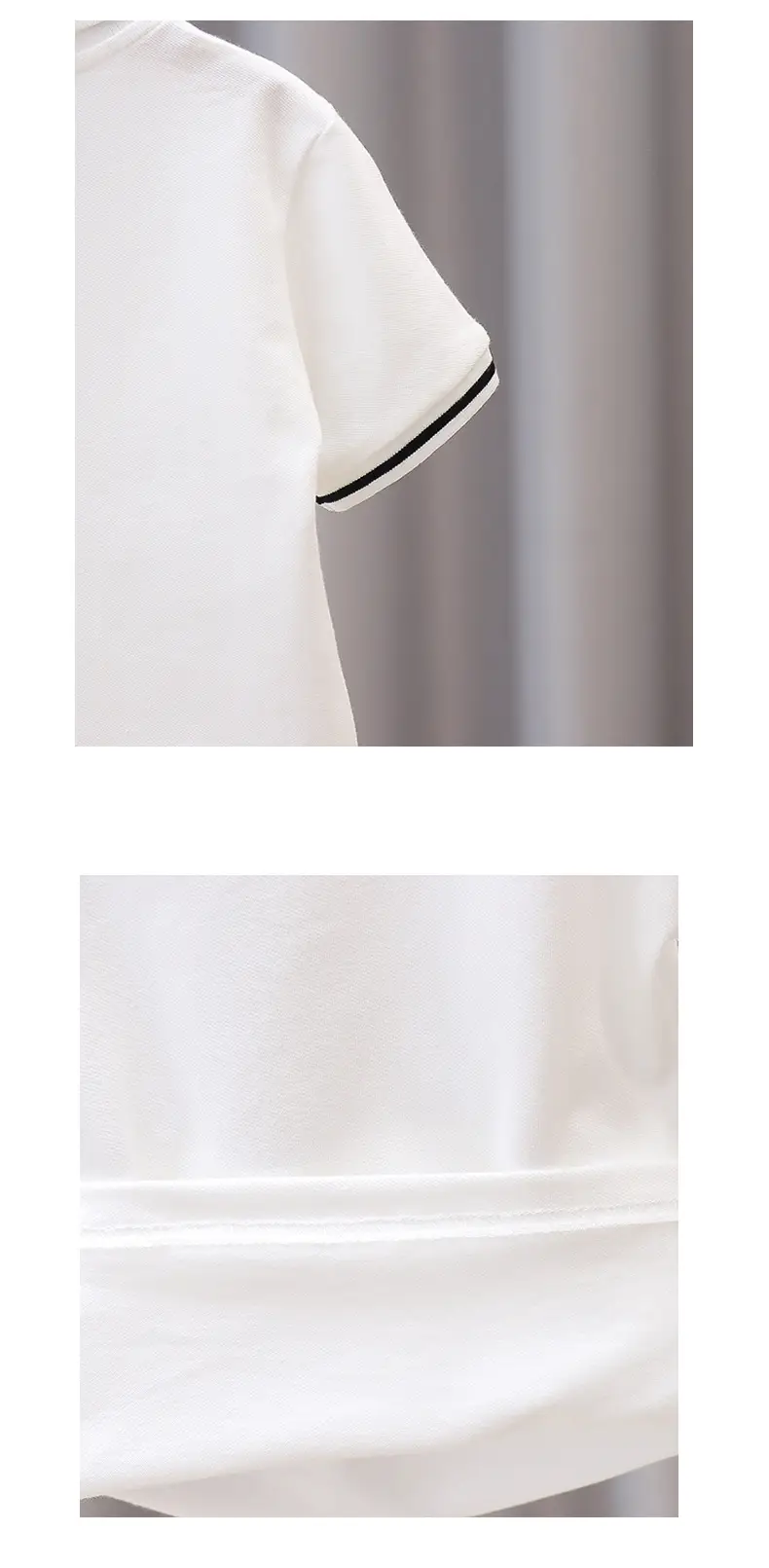 Boys Cotton Polo Shirt White Navy Summer 3 — feature 10