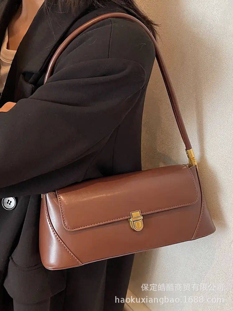 Women's Brown Leather Shoulder Bag Autumn Winter 2024 - Image 7