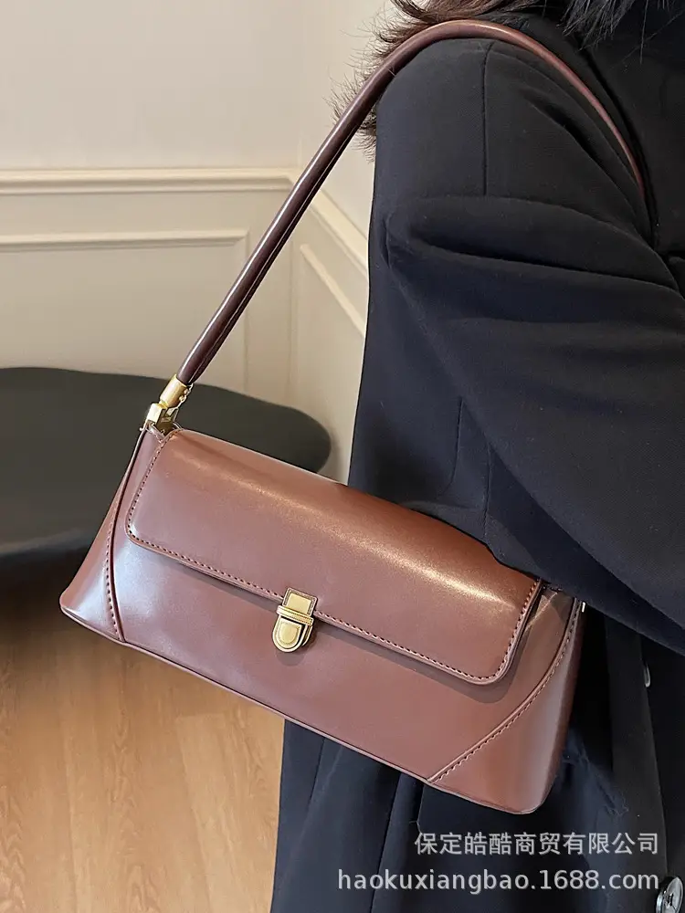 Women's Brown Leather Shoulder Bag Autumn Winter 2024 - Image 8