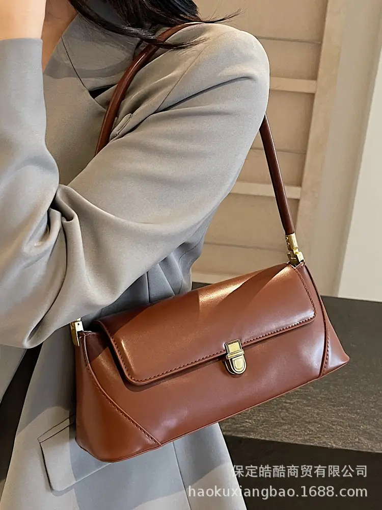 Women's Brown Leather Shoulder Bag Autumn Winter 2024 - Image 9