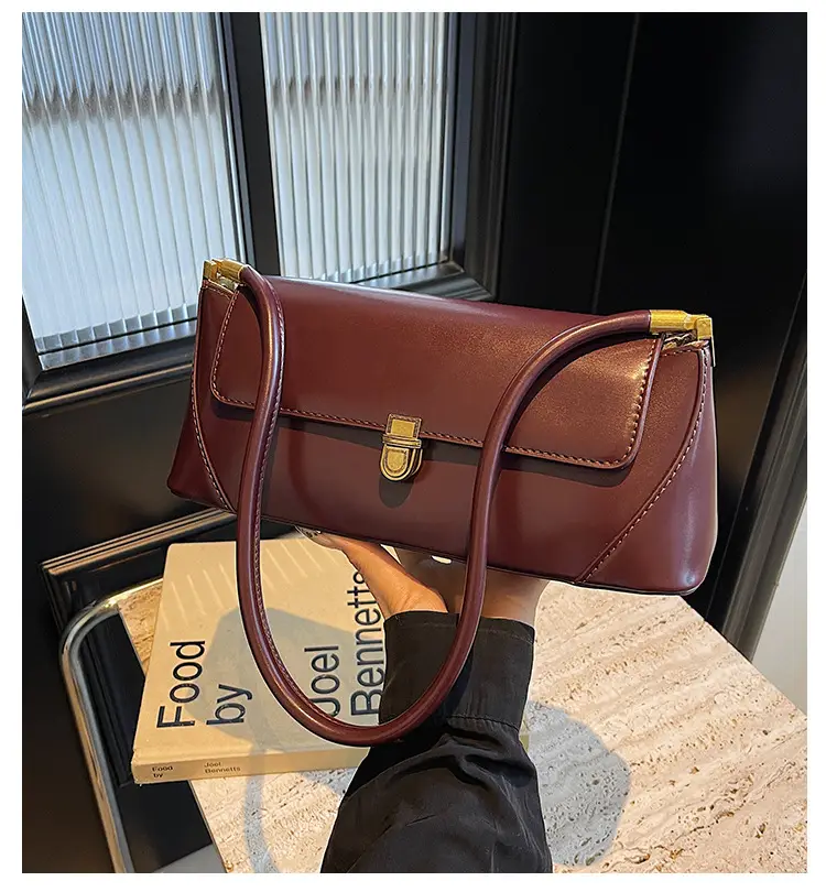 Women's Brown Leather Shoulder Bag Autumn Winter 2024 — feature 1