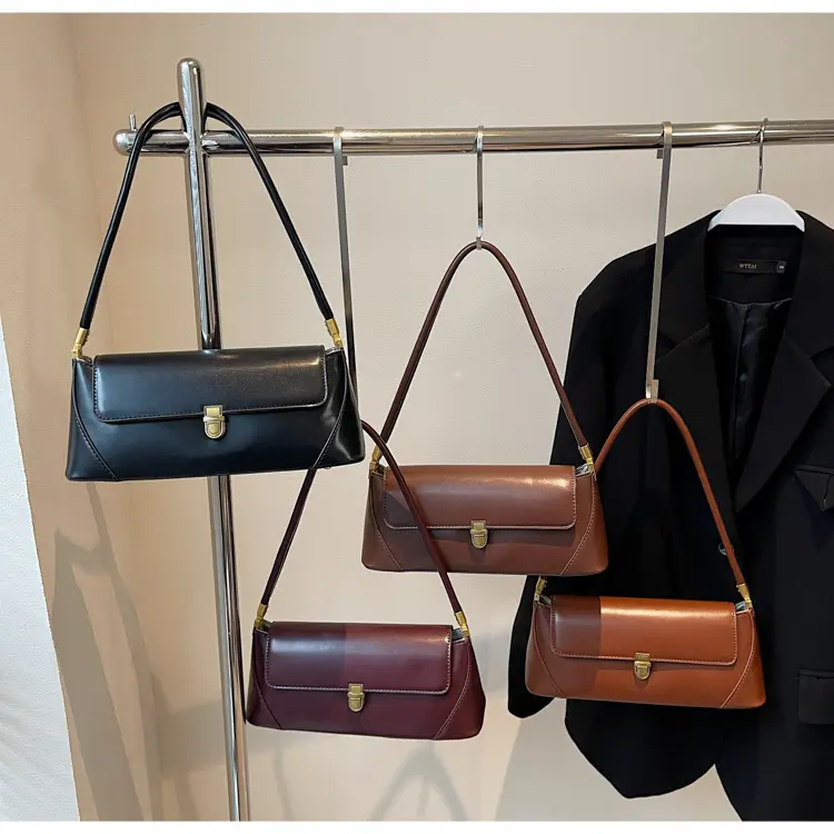 Women's Brown Leather Shoulder Bag Autumn Winter 2024 — feature 13
