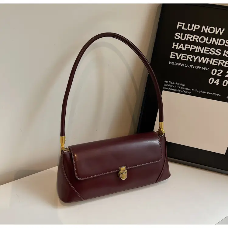 Women's Brown Leather Shoulder Bag Autumn Winter 2024 — feature 15