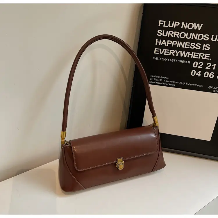Women's Brown Leather Shoulder Bag Autumn Winter 2024 — feature 16