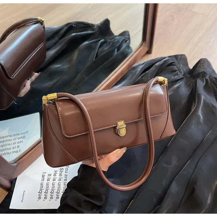 Women's Brown Leather Shoulder Bag Autumn Winter 2024 — feature 19