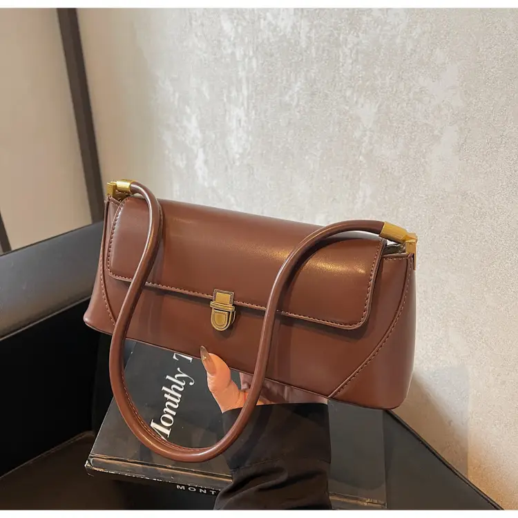 Women's Brown Leather Shoulder Bag Autumn Winter 2024 — feature 20