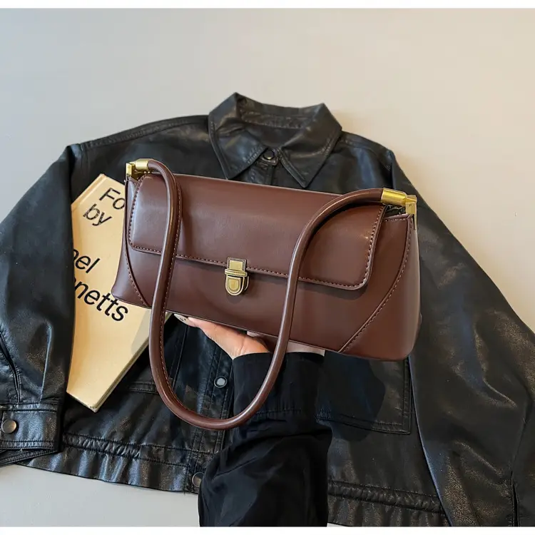 Women's Brown Leather Shoulder Bag Autumn Winter 2024 — feature 21