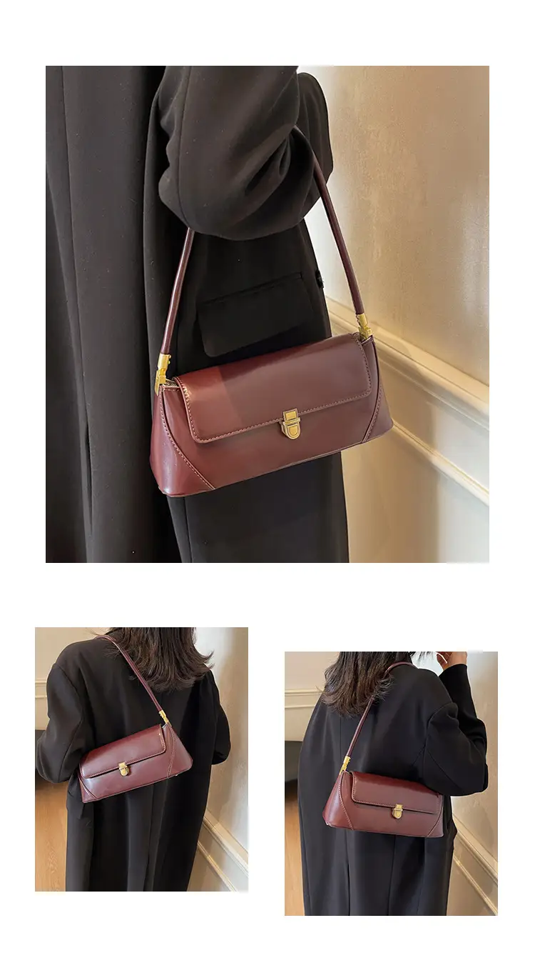 Women's Brown Leather Shoulder Bag Autumn Winter 2024 — feature 9