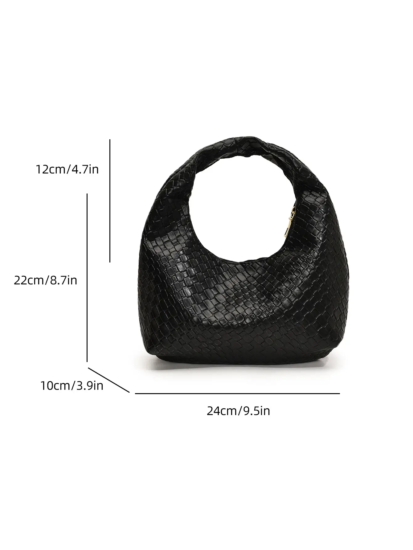 Red Embossed Women's Shoulder Bag with Woven Texture - Image 9