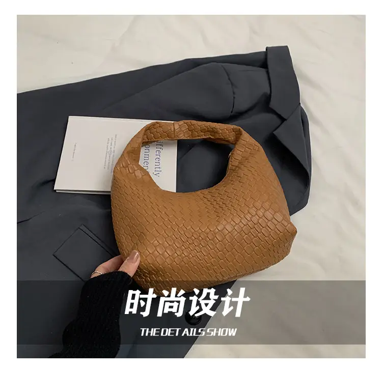 Red Embossed Women's Shoulder Bag with Woven Texture — feature 14