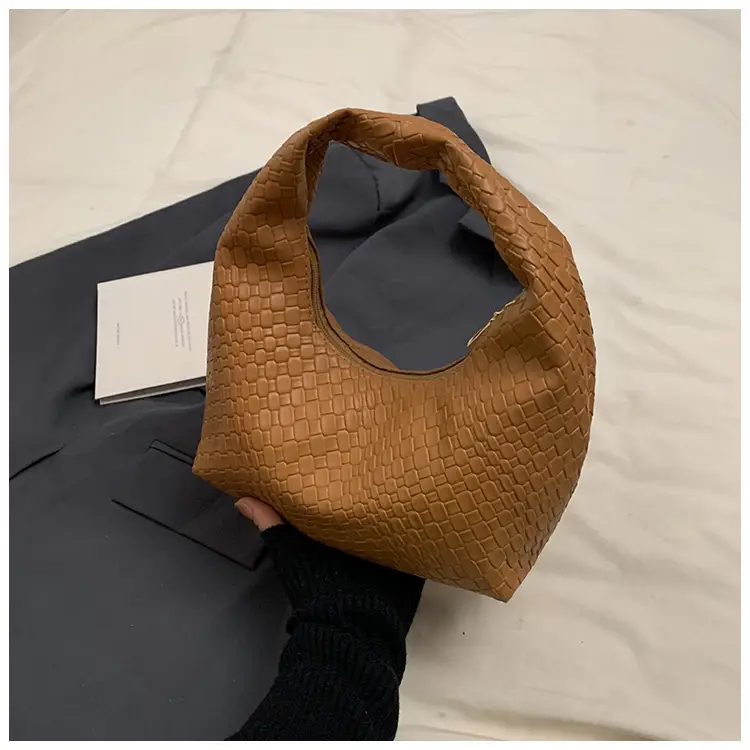 Red Embossed Women's Shoulder Bag with Woven Texture — feature 30