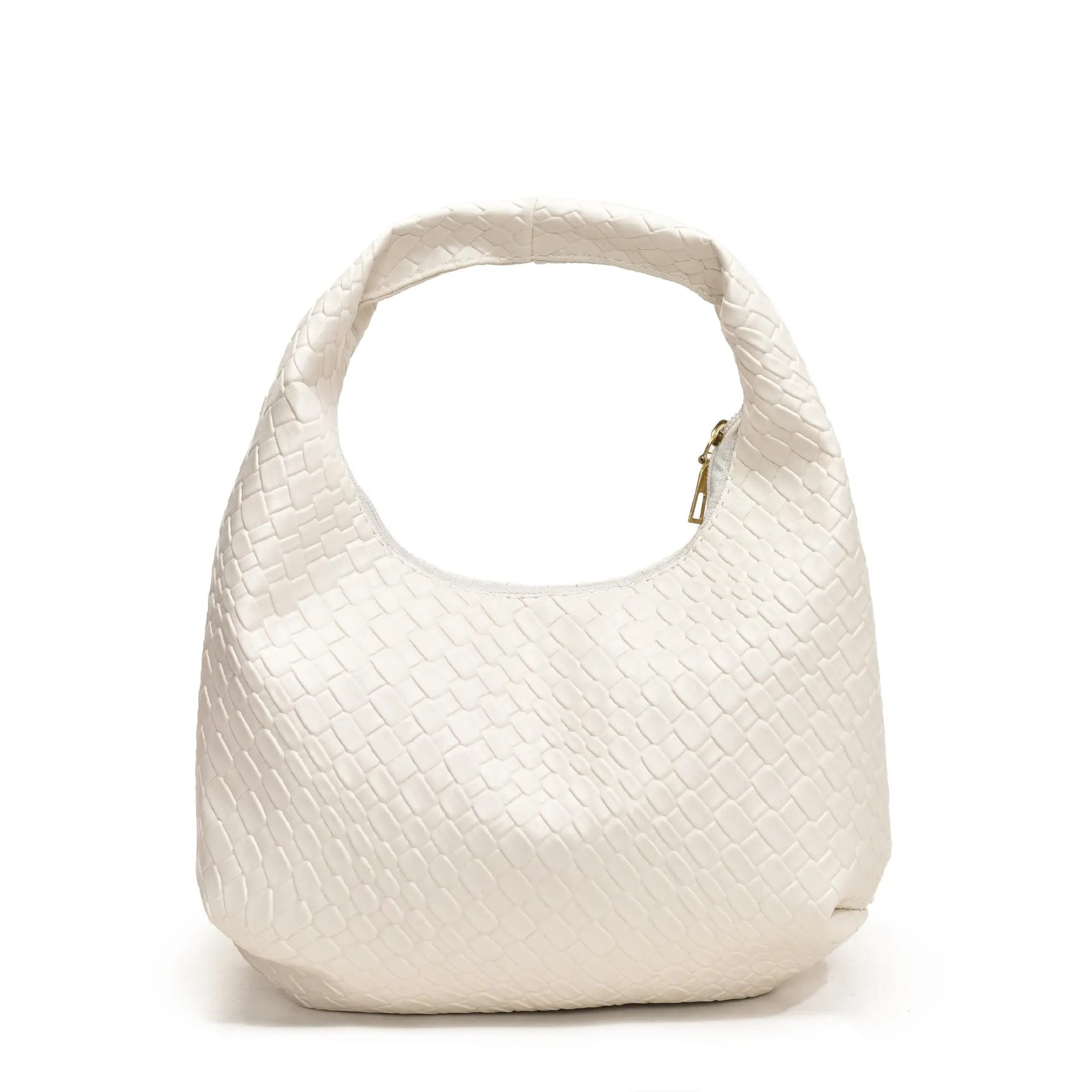 Red Embossed Women's Shoulder Bag with Woven Texture - Image 4