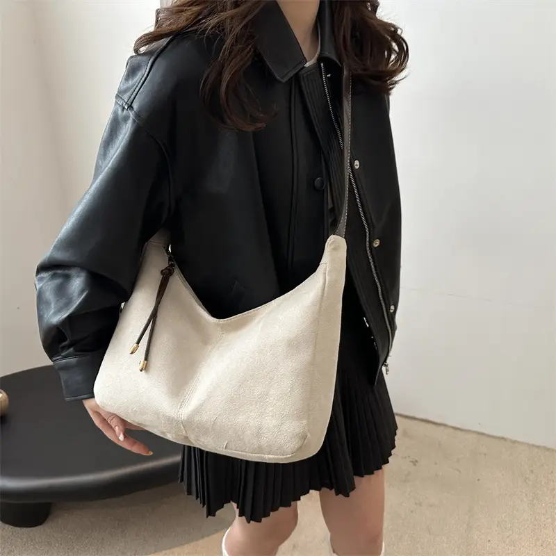 Women's 2024 Casual Shoulder Bag Black White Large Capacity - Image 6