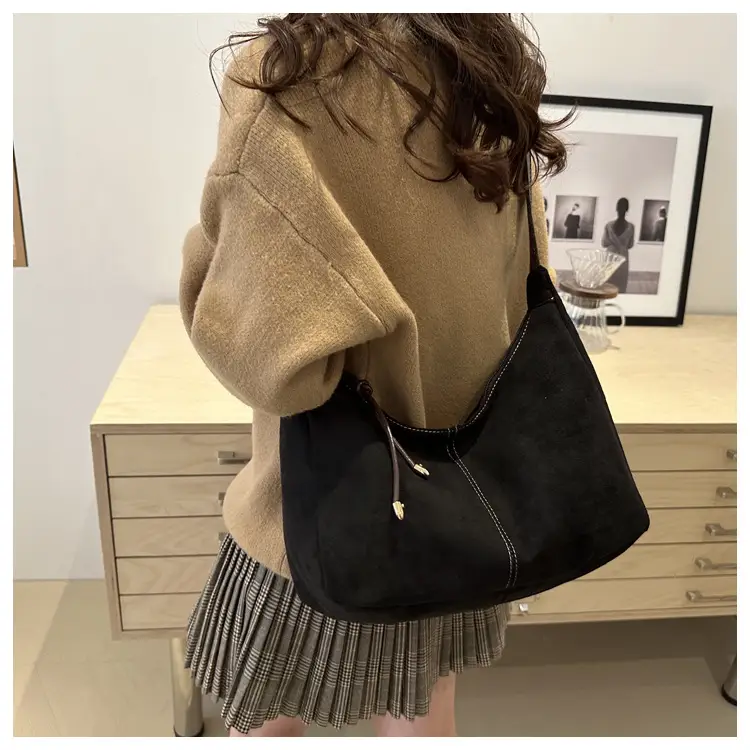 Women's 2024 Casual Shoulder Bag Black White Large Capacity — feature 34