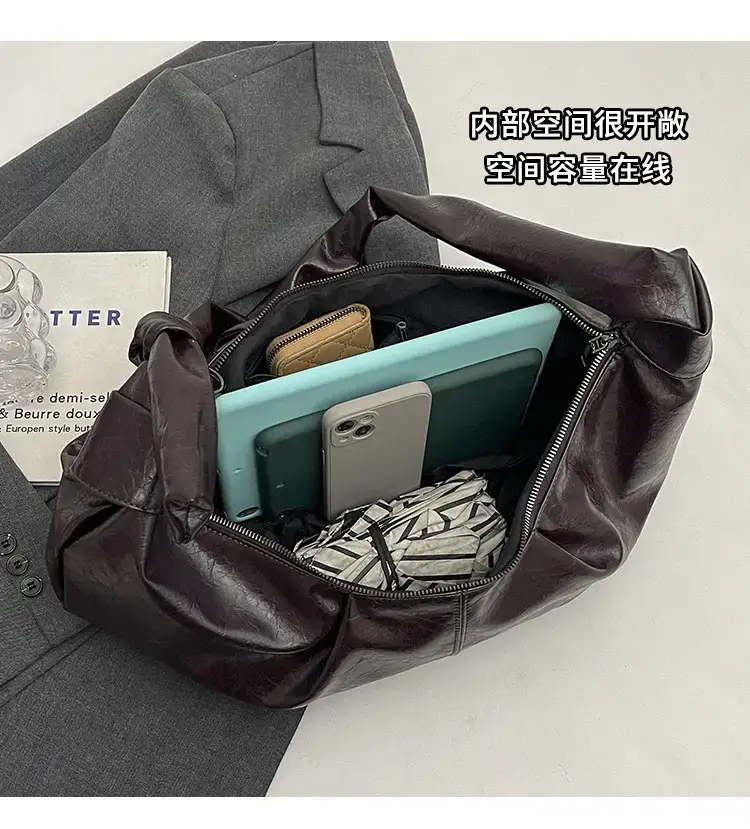Nude Leather One-shoulder Crossbody Bag for Women — feature 7
