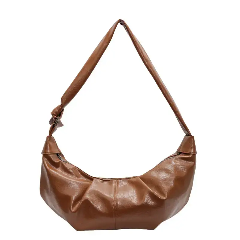 Nude Leather One-shoulder Crossbody Bag for Women - Image 2