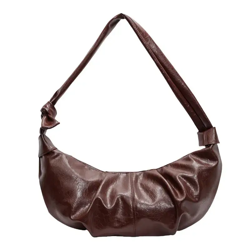 Nude Leather One-shoulder Crossbody Bag for Women - Image 4