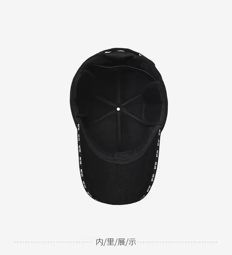 Men's Black Fleece Baseball Cap with Adjustable Strap — feature 13