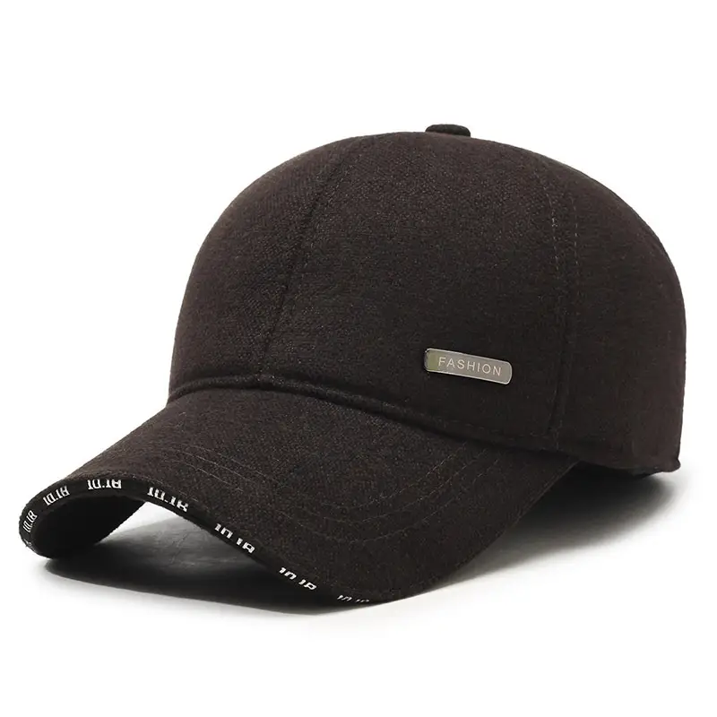 Men's Black Fleece Baseball Cap with Adjustable Strap - Image 4