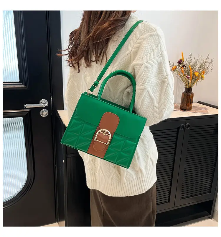 Green Quilted Women's Shoulder Crossbody Bag — feature 13