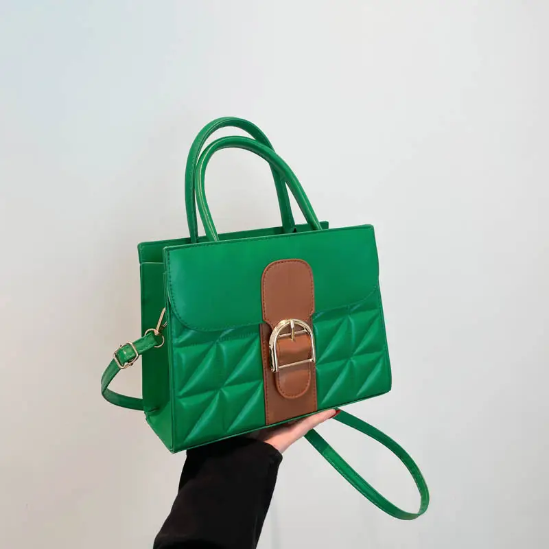 Green Quilted Women's Shoulder Crossbody Bag - Image 7