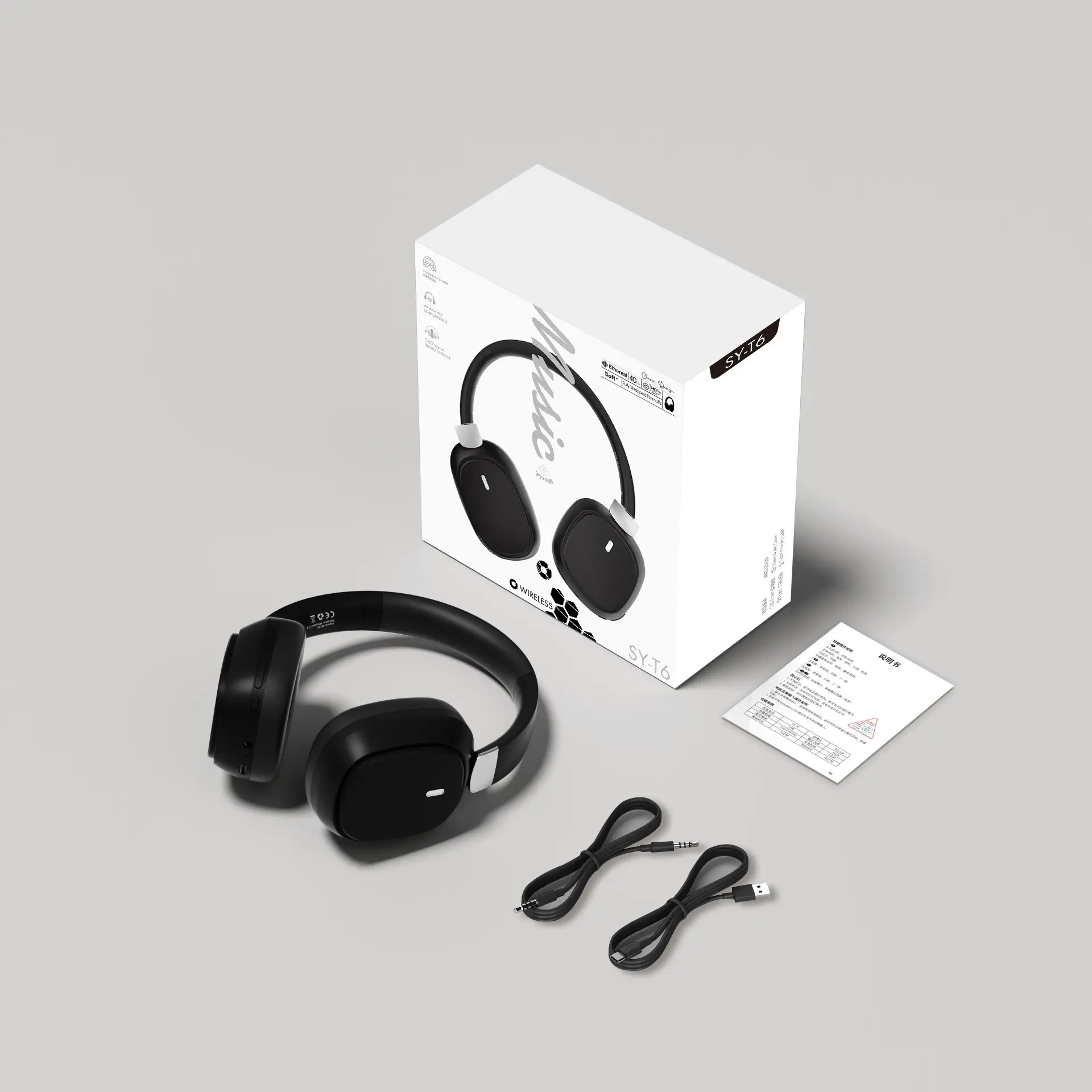 Wireless Bluetooth Headset with Noise Reduction Black - Image 2