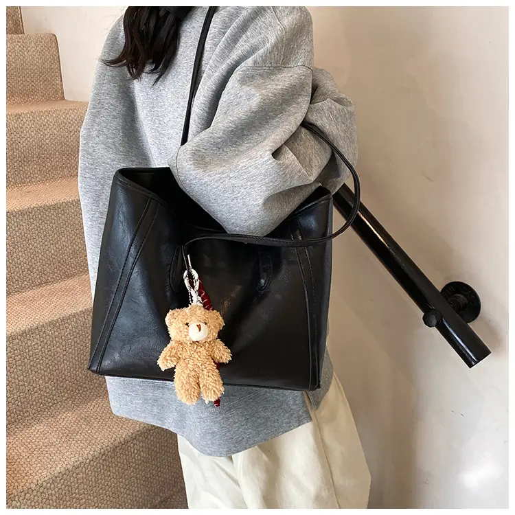 Black Korean Style Shoulder Tote Bag for Women — feature 7