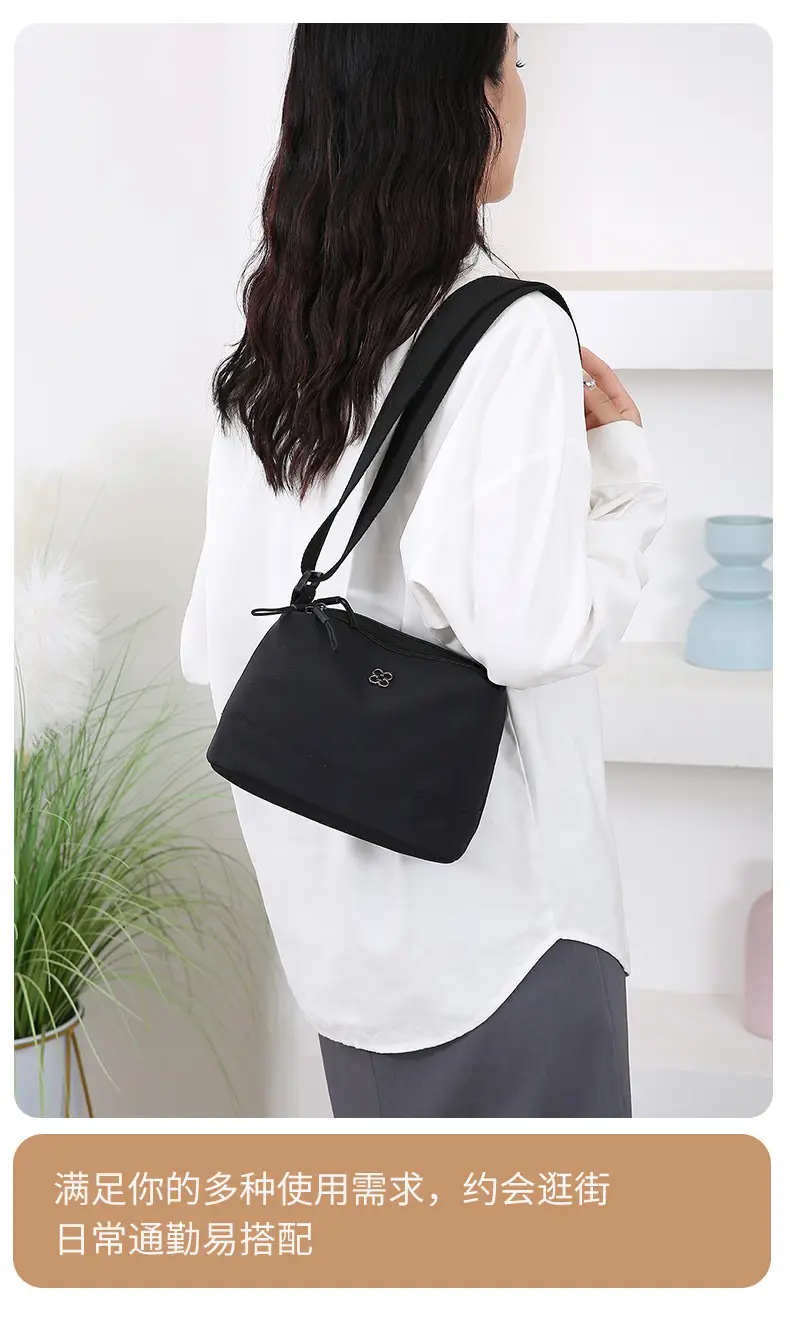 Women's Waterproof Crossbody Bag Black Nylon 2024 — feature 10