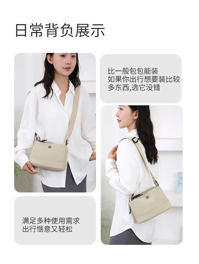 Women's Waterproof Crossbody Bag Black Nylon 2024 — feature 2