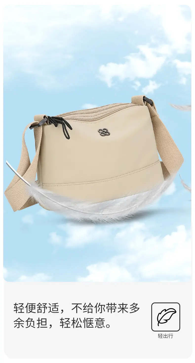 Women's Waterproof Crossbody Bag Black Nylon 2024 — feature 9