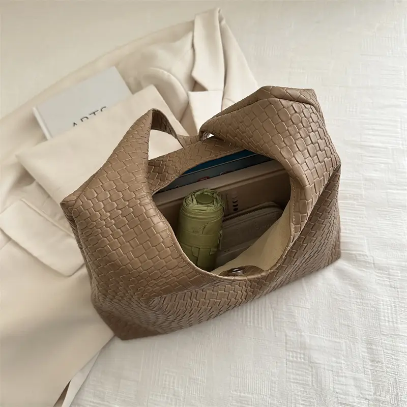 Brown Women's Large Underarm Bag with Retro Design