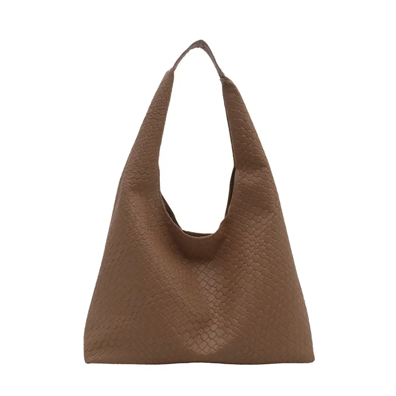 Brown Women's Large Underarm Bag with Retro Design