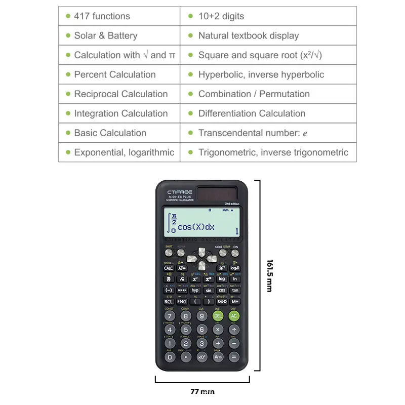 Cross-border fx991esplus2nd Scientific Calculator with Protective Cover - Image 8