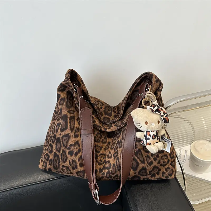 Leopard Print Shoulder Crossbody Bag for Women Large Capacity - Image 4