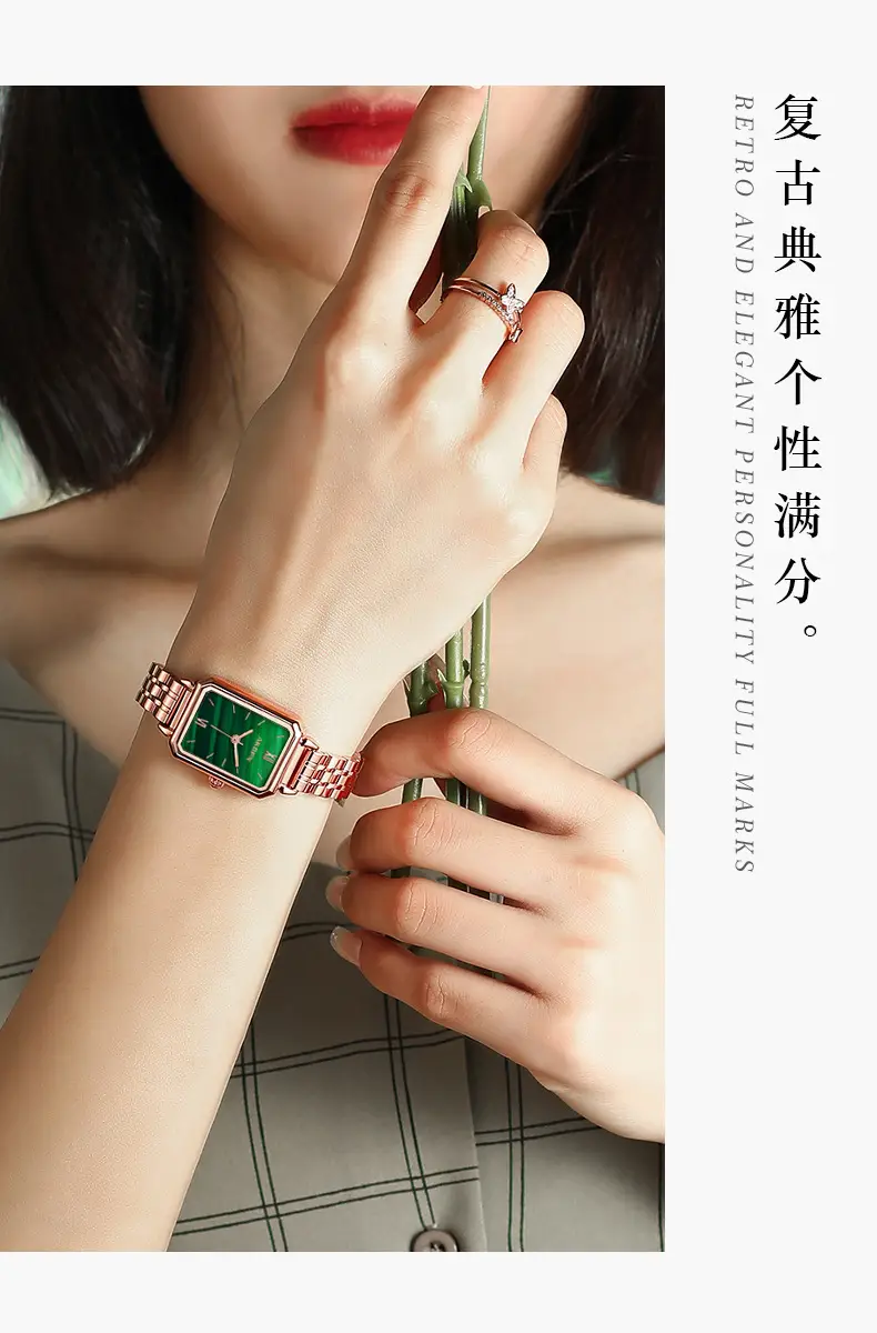 Small Square Green Watch for Women Korean Style — feature 17