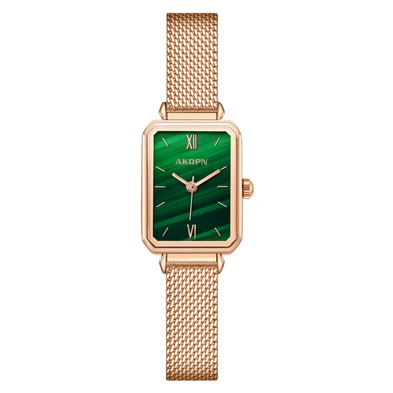Small Square Green Watch for Women Korean Style
