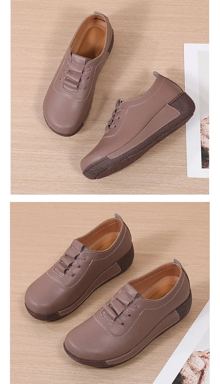 Cross-border New plus size sneaker Women's Korean-style Thick-soled Rocking Shoes Women's Genuine Leather Slip-on Wedge Casual Moms Shoes — feature 14
