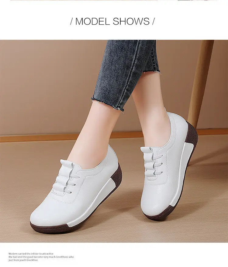 Cross-border New plus size sneaker Women's Korean-style Thick-soled Rocking Shoes Women's Genuine Leather Slip-on Wedge Casual Moms Shoes — feature 15