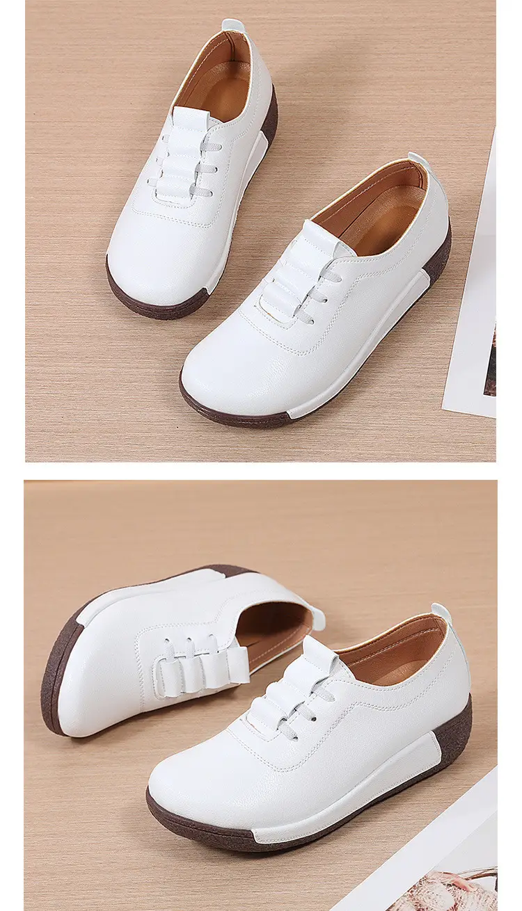 Cross-border New plus size sneaker Women's Korean-style Thick-soled Rocking Shoes Women's Genuine Leather Slip-on Wedge Casual Moms Shoes — feature 17