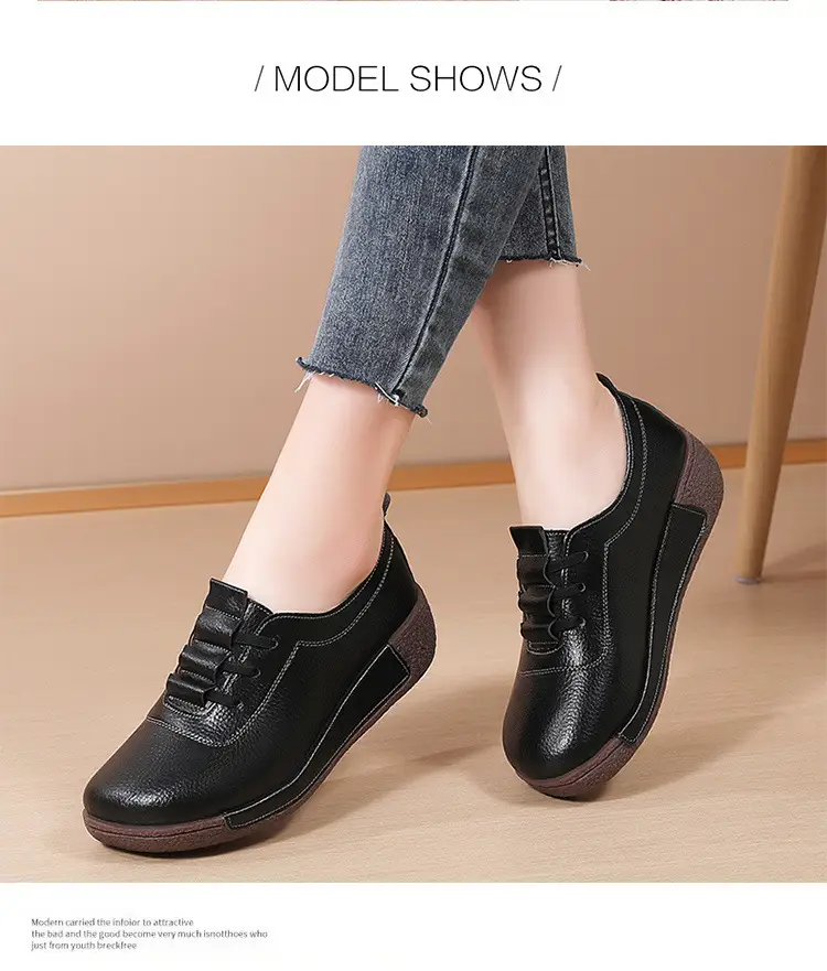 Cross-border New plus size sneaker Women's Korean-style Thick-soled Rocking Shoes Women's Genuine Leather Slip-on Wedge Casual Moms Shoes — feature 18