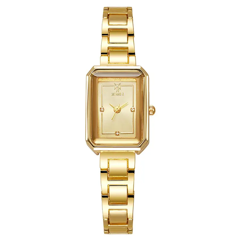Women's Rectangular Steel Belt Watch with Diamond Face — feature 10