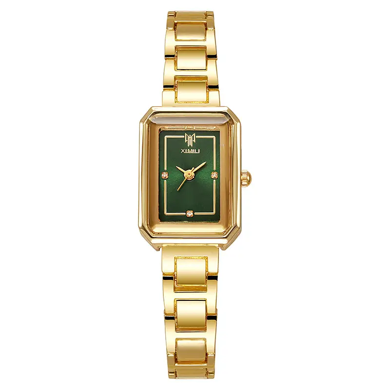 Women's Rectangular Steel Belt Watch with Diamond Face — feature 9