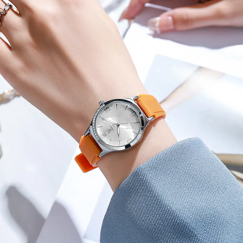 Women's Quartz Watch with Purple Silicone Strap - Image 2