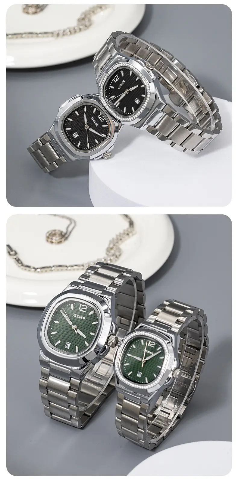 Women's Stainless Steel Bracelet Watch with Calendar — feature 11