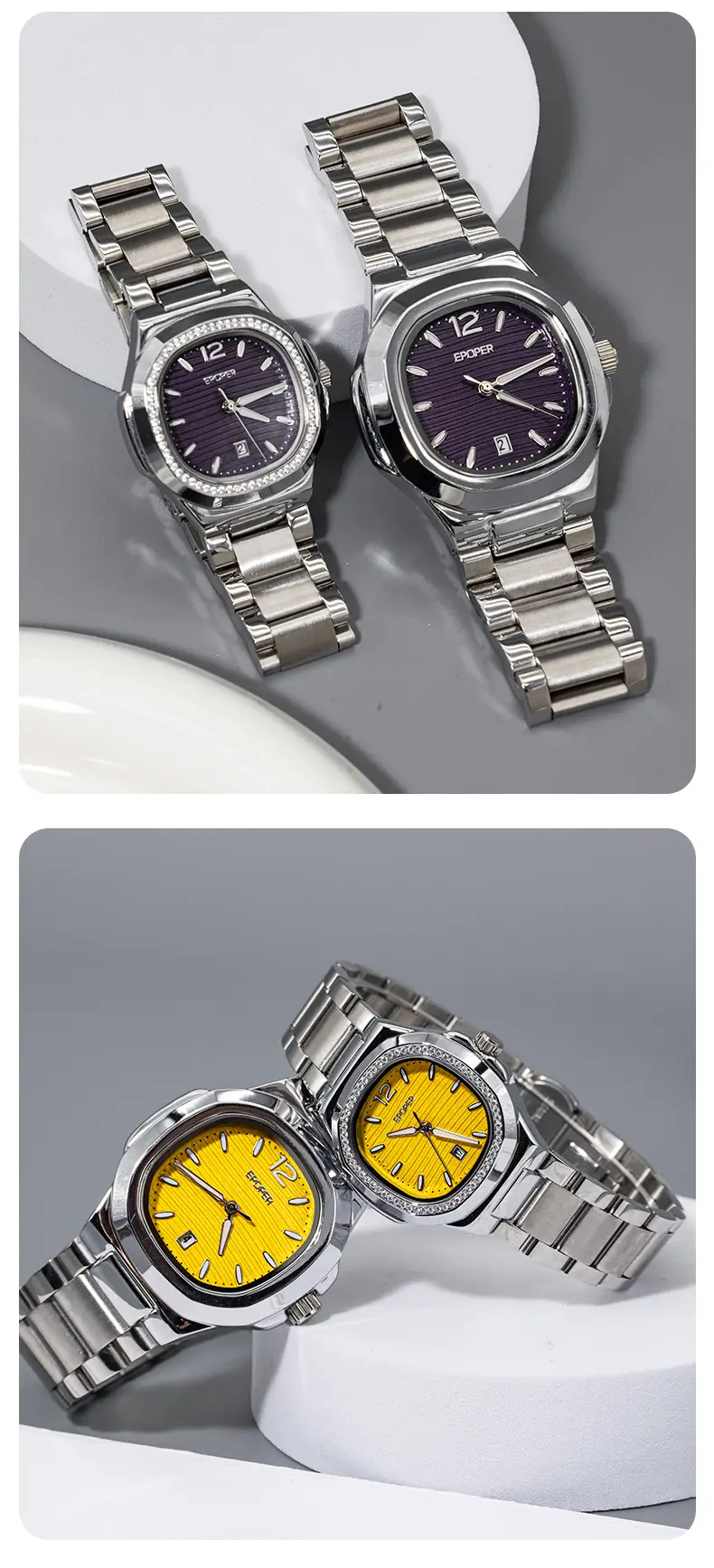 Women's Stainless Steel Bracelet Watch with Calendar — feature 12