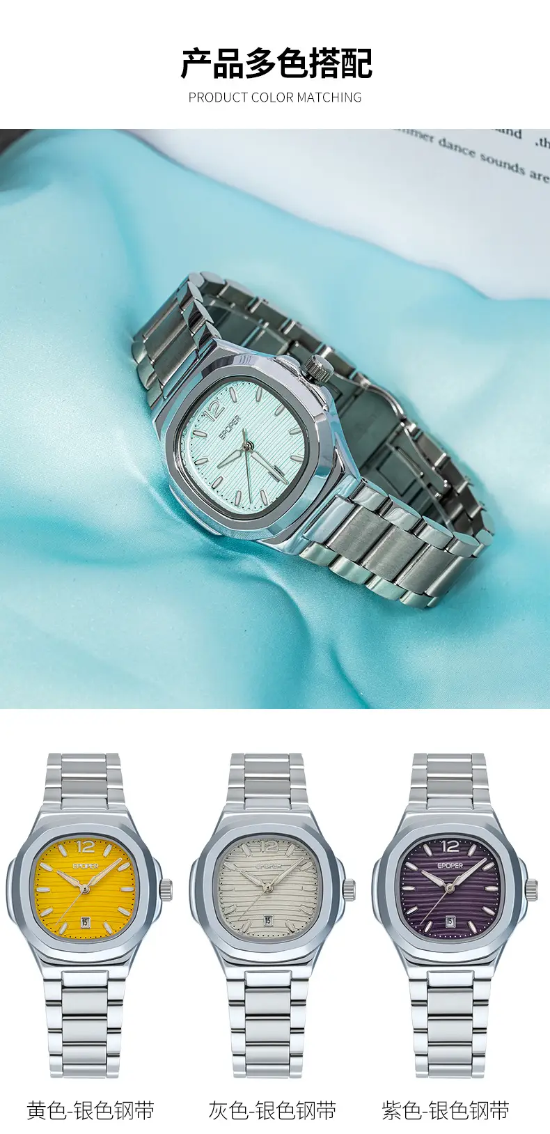 Women's Stainless Steel Bracelet Watch with Calendar — feature 7