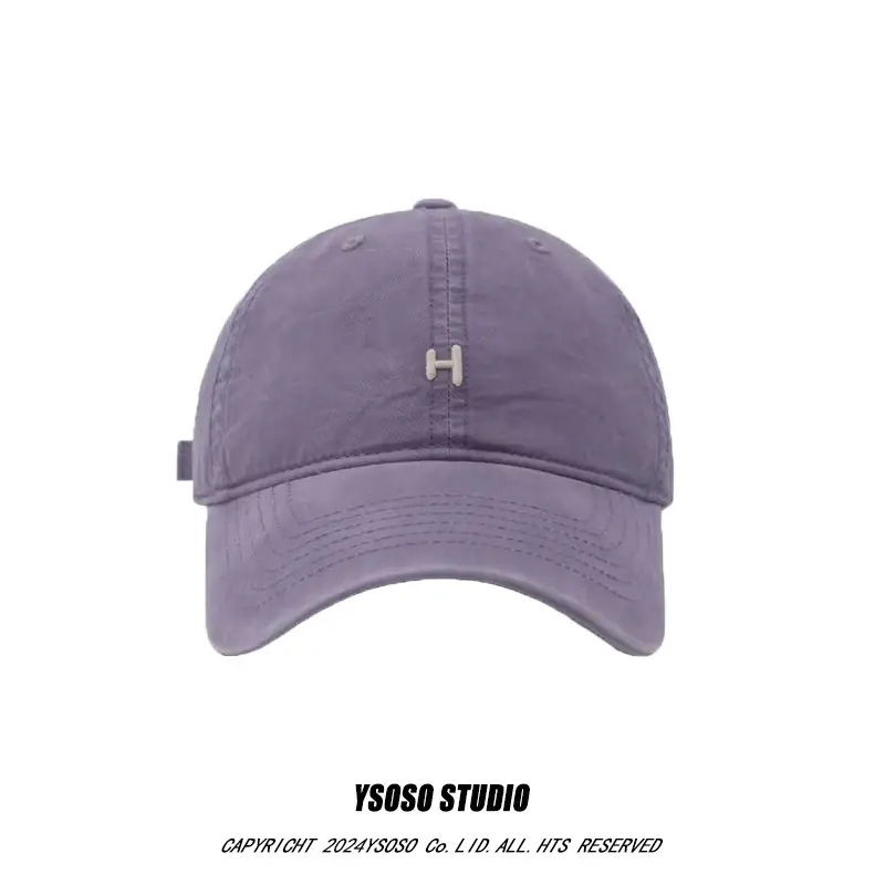 Men's H-Letter Embroidered Baseball Cap Grey - Image 12