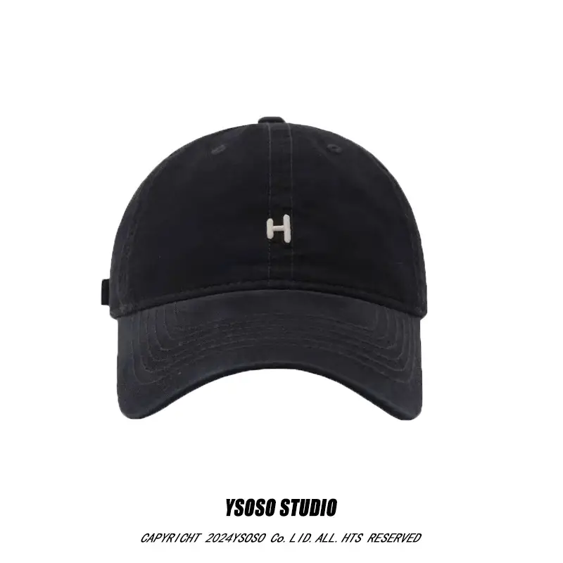 Men's H-Letter Embroidered Baseball Cap Grey — feature 13