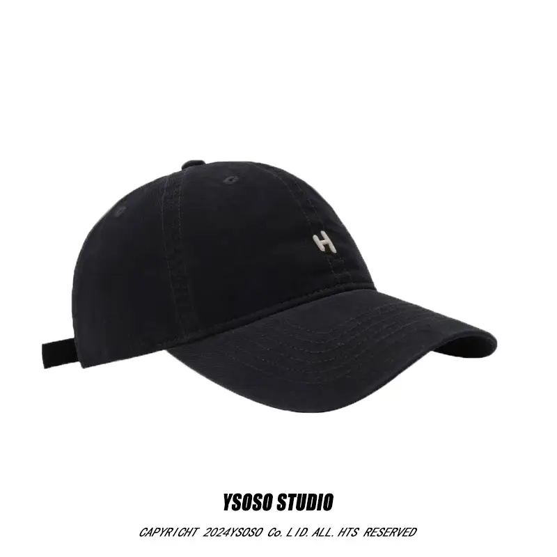 Men's H-Letter Embroidered Baseball Cap Grey — feature 14